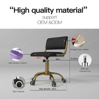 Madamcenter Tabouret de selle blanc avec base en or Chaise de technicien en pédicure contemporaine pour salon de coiffure et industrie de la beauté