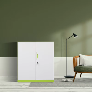 Archivador corto moderno de 2 puertas y 3 capas de acero con cerradura para dormitorio, hogar, oficina, hoteles, almacenes, escuelas - Product Image 2