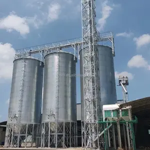 Top Qualidade 100T-8000T Silo de Aço de Grãos de Milho de Soja Trigo Paddy porcas alimentação De Armazenamento