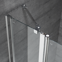 Paroi de douche en verre pivotant Foshan, aluminium, 6 mm carré, avec cadre, sur mesure, salle de bain d'hôtel