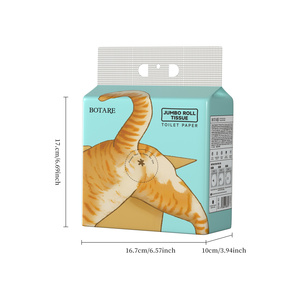 Botare Cat Pâte de bois vierge écologique Rouleau de <span class=keywords><strong>papier</strong></span> <span class=keywords><strong>toilette</strong></span> en vrac de haute qualité - Product Image 1