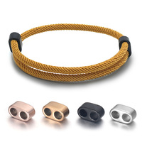 Boucle double en forme de 8 en acier inoxydable pour bijoux DIY, fermoir réglable pour bracelets, colliers, perles et breloques de mode, avec trou de fixation