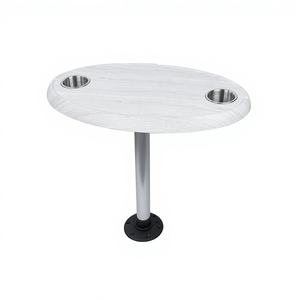 Mesa de Centro Marina de Madera Blanca con Acabado ABS de Liberación Rápida, Mesa de Café o Té en Color Marrón, Elegante Mesa de Yate - Product Image 6