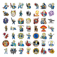 Lot de 50 autocollants FALLOUT pour films et jeux, décorations Vault Boy, pour tasses, bagages, carnets, papeterie, figurines d'anime FALLOUT