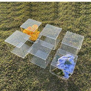 Acrylique Cube Boîte Riser Plinthe Stand Piliers Mariage Événement Planification Nuptiale Douche Scène Décor Couple Douche Acrylique Cas - Product Image 4