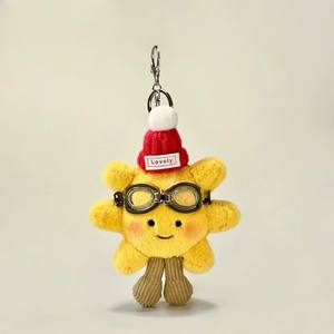 Ciondolo Peluche a Forma di Sole con Cappello <span class=keywords><strong>e</strong></span> Occhiali, Portachiavi a Tema Solare, Bambola Carina <span class=keywords><strong>e</strong></span> Raffinata - Product Image 5