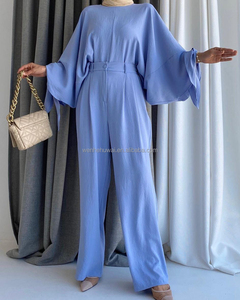 ชุดมุสลิมหญิงแบบ 2 ชิ้น สำหรับวันอีด ชุดกางเกงสองชิ้นสำหรับผู้หญิงมุสลิม ชุดเข้าเซ็ต - Product Image 4