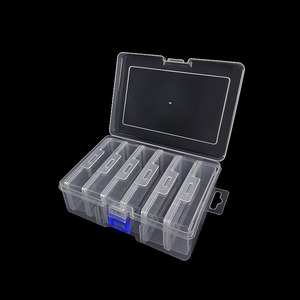 Caja de almacenamiento de joyas transparente, 6 compartimentos con tapa abatible, organizador de escritorio a prueba de polvo para diamantes de imitación y accesorios - Product Image 3