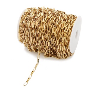 Cadena de Acero Inoxidable con Baño de Oro PVD, Eslabones Rectangulares Tipo Clip de 5*14mm, Venta por Metro, para Fabricación de Joyería DIY, Pulseras y Collares - Product Image 2