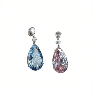 Boucles d'oreilles pendantes en zircon taille poire pour femme Pelek, serties de strass en cristal, bijoux de mode romantiques pour soirée - Product Image 1