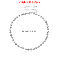 Collier esthétique emo à chaîne de perles, collier gothique punk grunge, cadeau de Noël, collier de perles en alliage en forme de boule