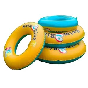 Commercial big inflatable water slide pool with baby neck float ring swim ring