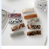 Barrettes françaises pour femmes pinces à cheveux en résine acrylique classiques simples écaille de tortue maigre grande poignée antidérapante pour cheveux épais