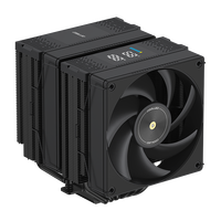 COOLLEO P60T DIG BK Boîtier d'ordinateur à deux tours, refroidisseur d'air, 6 caloducs, refroidissement du processeur, LGA115X/1200/1700/1851 pour Ryzen AM4/AM5 275W