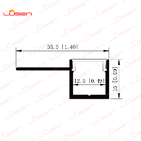 Tube en aluminium LS-238 rectangulaire 12x15mm bande d'éclairage LED carrée en aluminium profil LED léger en aluminium