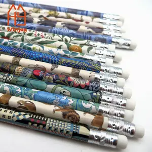 School Student Customised Design Printed Paper Wrapper Cute Pencil Kit HB Writing Brand Wood Pencil