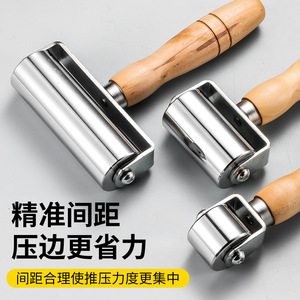 Yu Jian Stainless Steel Leather Pressing <b>Roller</b> Solid Wood Handle Round Head For DIY Carpentry Tools - Product Image 4
