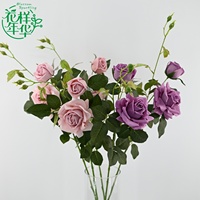Künstliche Rosen mit Echtem Touch, 94cm Langer Stiel, Rosa und Weiß, für Tischvasen, Hochzeiten und Heimdekoration