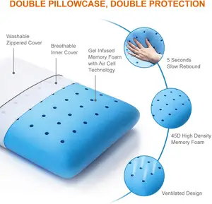 Saien bantal bentuk roti untuk tidur, tempat tidur ergonomik ergonomis Anti mendengkur busa memori untuk tidur