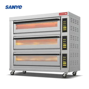 3 deck 6 trays commercial kitchen electric oven bakery machine equipment baking oven bread cake deck oven