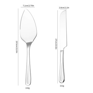 Stainless Steel Cake Knife And Spatula Set 2 Piece Reusable Baking <b>Tools</b> For Cake Bread Pizza - Product Image 3