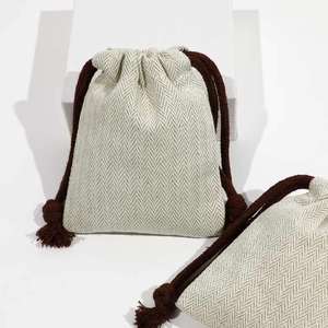 Thick Twill Cotton <b>Pouch</b> Custom Jewelry Bag with Logo Printed Aromatherapy Essential Oils Fragrances Packaging <b>Drawstring</b> <b>Pouch</b> - Product Image 1