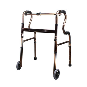 Foldable Walking Aid With Wheels Adjustable Height Aluminum Alloy <b>Walker</b> For Elderly And <b>Disabled</b> - Product Image 1