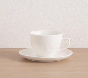 Nouvel ensemble de vaisselle en porcelaine fine gaufrée, assiettes, bols et tasses à relief côtelé blancs, pour cuisine moderne, hôtels et restaurants, vente en gros - Product Image 6