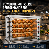 Machine à rôtir le poulet au gaz et à l'électricité, en acier inoxydable, Xinzhuolian JGT-4P, garantie 1 an pour les restaurants