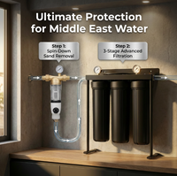 Système de filtration d'eau pour toute la maison, 3 étapes, 20 pouces Big Blue, pour l'élimination des PFAS, PFOA, PFOS, débit élevé