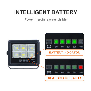 KCD 12v <span class=keywords><strong>DC</strong></span> IP66 Super luminoso proiettore solare 2400lm 100w 200w 300w 500w 600w <span class=keywords><strong>LED</strong></span> luci di inondazione ricaricabili all'aperto solare - Product Image 5