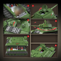 Modelo de Tanque de Batalla Militar de la Segunda Guerra Mundial Quanguan 100276, Set de Construcción y Exhibición, Tanque Mediano Soviético T-34 para Decoración y Estudio