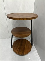 Table d'appoint ronde en métal à 3 niveaux, style nordique de luxe, table de chevet multifonctionnelle, table à thé avec rangement pour chambre à coucher, salon, balcon