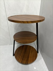 <span class=keywords><strong>Tavolino</strong></span> Rotondo in Metallo a 3 Ripiani Stile Nordico di Lusso, Comodino Multifunzionale con Vano Portaoggetti per Camera da Letto, Soggiorno e <span class=keywords><strong>Balcone</strong></span> - Product Image 5