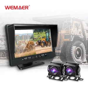 Wemaer OEM إلكترونيات سيارات أمامية وخلفية كاميرا سيارة في اتجاهين بشاشة 7 بوصة شاشة مراقبة سيارة مع سجل قيادة
