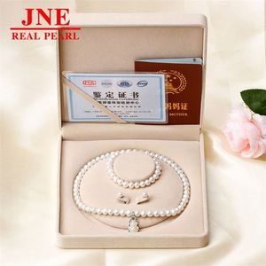 Natural Pearl Necklace White Round Beads and Yutian Gourd Pearl Necklace Mother's Gift for <strong>Elders</strong> Mother's Day - Product Image 4