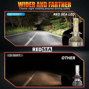 Redsea R32 30000LM de alta potencia 300W H7 bombilla de faro H4 lámpara Led cuatro luces Led de tubo de cobre para coche bombilla de faro Led 6000K - Product Image 4