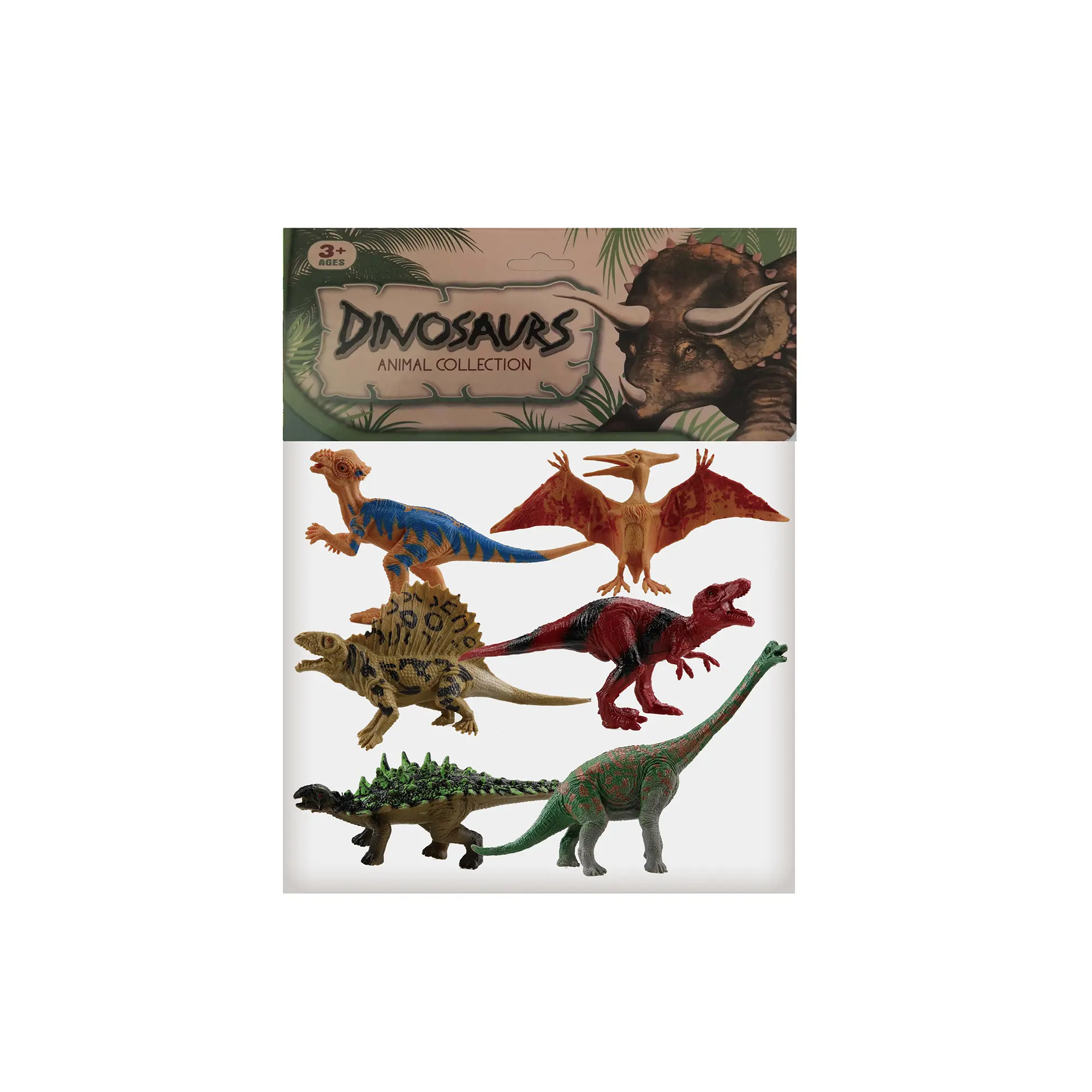 Vente en gros de modèles de dinosaures animaux de simulation de 7 pouces sont solides et creux 2 ensembles de modèles pour modèles d'enfants