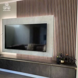 MUMU Design 600*600mm Fabricante capaz Tablero de sonido alto <span class=keywords><strong>para</strong></span> esquinas de pared Ktv Panel de pared acústico de madera de listón de teca - Product Image 4