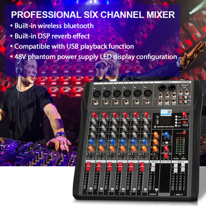 Consola de Mezclas Profesional OEM DX6 de 6 Canales, Mezclador de Audio USB de 48V para DJ y Karaoke - Product Image 5