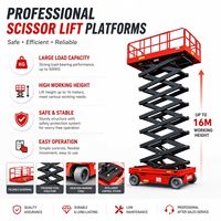 Plateforme de travail aérienne mobile électrique hydraulique à ciseaux autopropulsée sur roues, capacité de charge 320 kg, pour la construction
