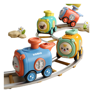 Inertia Press Face change Toy Car con fischietto trenino resistente alla caduta Cartoon Car Boy giocattoli interattivi genitore-figlio - Product Image 1