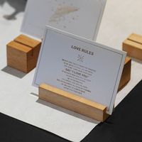 Table créative en bois, présentoir de bureau, décoration en bois massif, porte-cartes pour documents d'affaires, souvenir