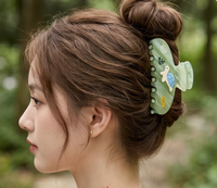 Pince à cheveux en acétate style requin – Pince tridimensionnelle tendance pour les coiffures quotidiennes