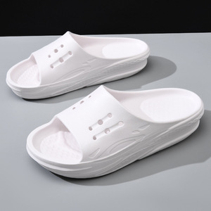 Tongs à plateforme pour hommes, pantoufles EVA respirantes et antidérapantes, augmentant la hauteur, pour couples, blanc, noir, kaki - Product Image 2