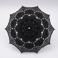 Parapluie pliant manuel en dentelle brodée de haute qualité, idéal pour mariage et protection solaire