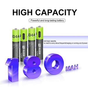 IILEER - Baterías Recargables de Iones de Litio de 3.7V, 10440 666mWh 180mAh, 1200 Ciclos, con Cable Tipo C, Venta al por Mayor - Product Image 3