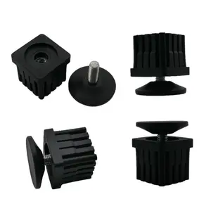 Black Furniture Adjustable Feet Nut Pipe Plug Supporting Feet For Mechanical Equipment And Fitness Equipment And Rack