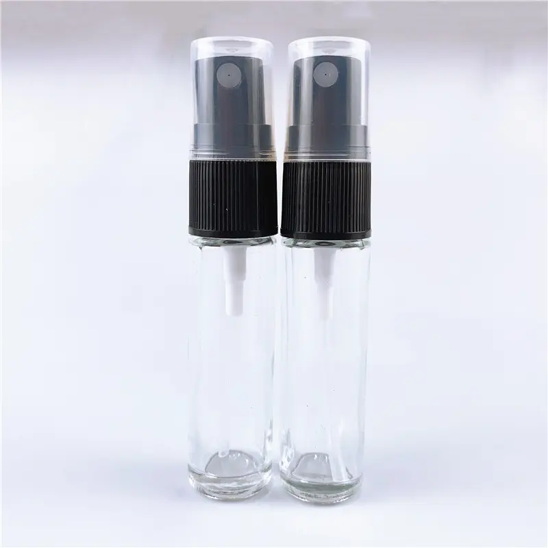 free sample 10 ml clear fine mist spray sample bottle transparent perfume dispenser bottle custom silk screen bottle