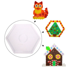 Hexagon DIY ủi hạt Pegboard Kit trong suốt Perler Hama đậu Board với 5mm cầu chì Hạt Đồ chơi giáo dục - Product Image 4